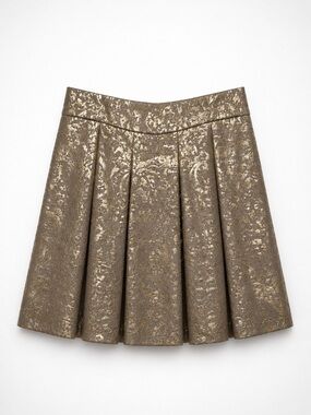 mark. Vintage Metallic Brocade A-Line Skater Skirt - Gold/Brown (272)